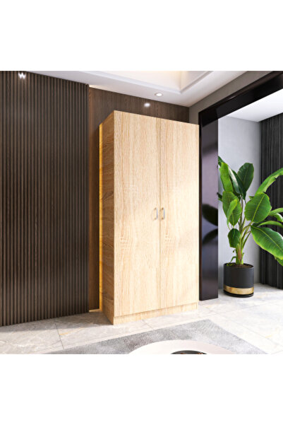 OEMN Niro Wardrobe with Clothes Rail 200x60x50 cm, White, 18 mm Chipboard