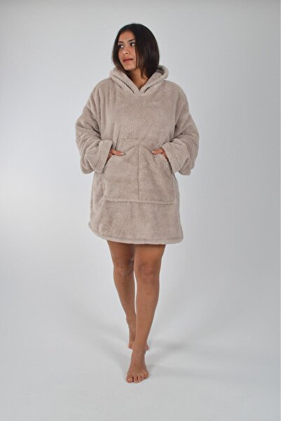 Uçkan home Pătură TV portabilă Welsoft cu glugă unisex, pluș, supradimensionat poncho