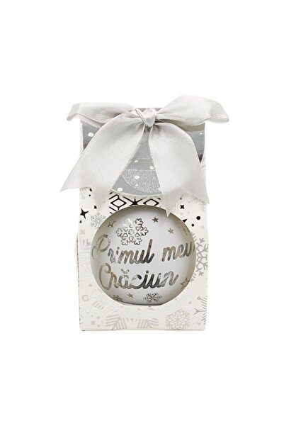 Gift Design Christmas globe, with LED, silver color, name "My First Christmas"