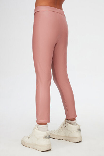 LOVETTI Powder Pink Girl's Winter Leather Trousers