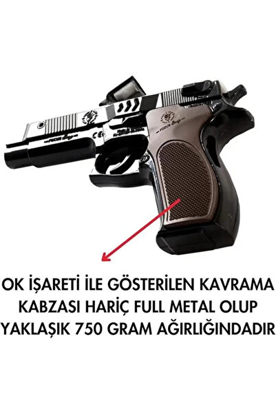 FocusBang S23 Siyah Full Metal Oyuncak Tabanca (Kemere Takma Aparatlı Hediyeli.)