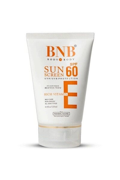 BNB واقي شمس بفيتامين E بعامل حماية من الشمس 60، 120 مل