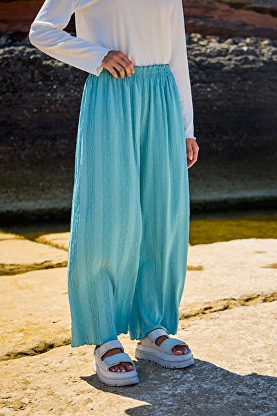 Starinci Mayo Women's Trousers Ayrobin Fabric Blue Polka Dot