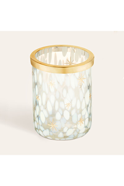 Zsa Zsa Zsu Aravalı Cam Diş Fırçalık 8x8x11 Cm Beyaz - Altın