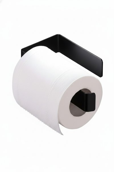 eldiven matik Adhesive Toilet Paper and Towel / Towel Paper Holder Double Set - Black