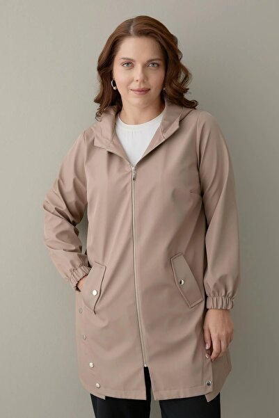 FATMA DANIŞMAN Bondit Fabric Short Trench