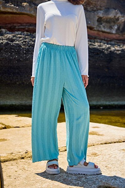 Starinci Mayo Women's Trousers Ayrobin Fabric Blue Polka Dot