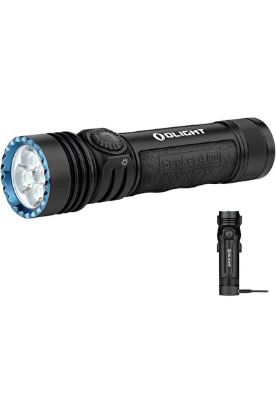 OLİGHT Seeker 4 Pro Rechargeable LED Flashlight with Holster — 4600 Lumens (Matte Black)