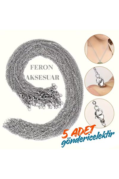 Feron Aksesuar Çelik 2 Renk Kolye Zincir – Gold-Silver