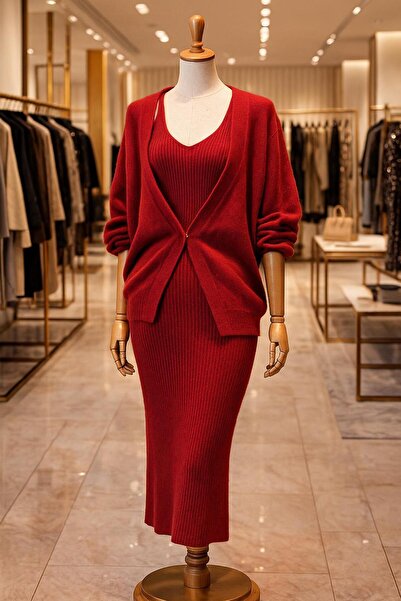 AndraRose Styles Red Knit 2-piece suit - Red