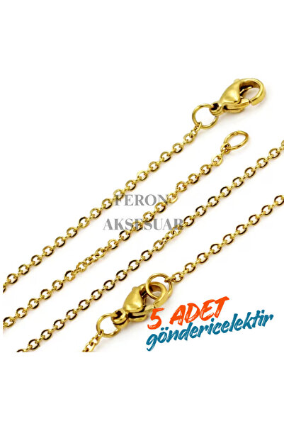 Feron Aksesuar Çelik 2 Renk Kolye Zincir – Gold-Silver