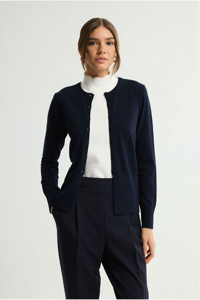 Love My Body Yuvarlak Yaka Triko Hırka