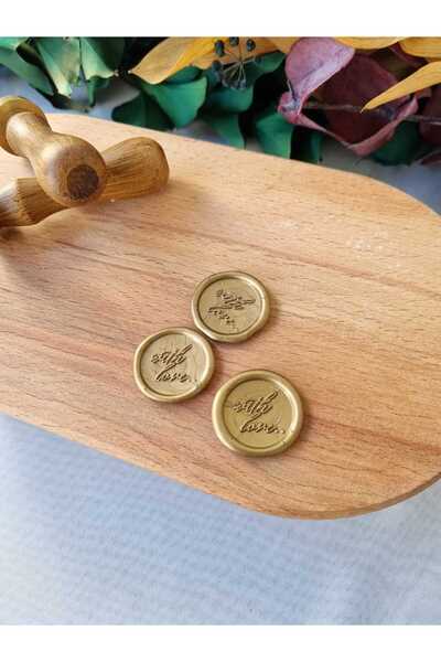 cev den store شمعة ختم جاهزة 50 قطعة، ختم ذهبي اللون