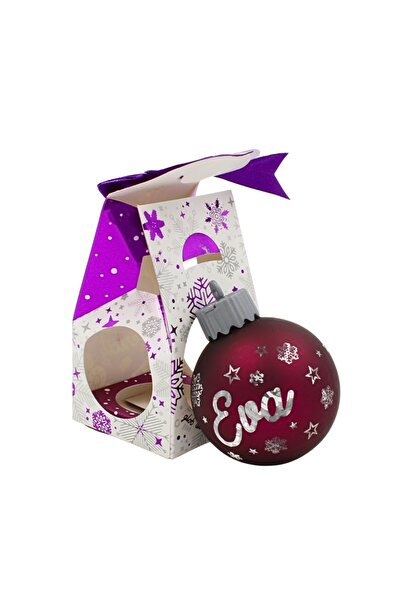 Gift Design Christmas globe, with LED, cherry color, name "Eva"
