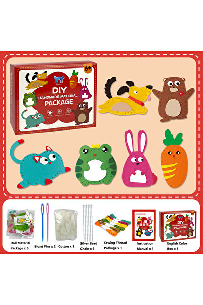 Generica عدة خياطة للمبتدئين للأطفال - 6 حرف حيوانات محشوة يدوية، لعبة تعليمي...