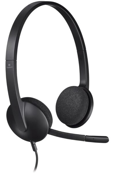 logitech H340 Wired Headset - USB Stereo Headphones with Noise-Cancelling Microphone (Black)