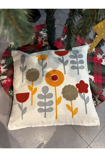 LaraLisa Husă de pernă brodată cu 2 perforații, 45x45 cm