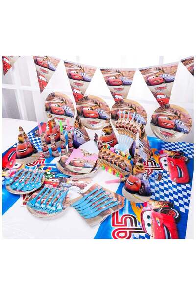 Remy Belle مجموعة أدوات مائدة للاستخدام مرة واحدة لحفلات أعياد الميلاد بطابع السيارات، 180 قطعة