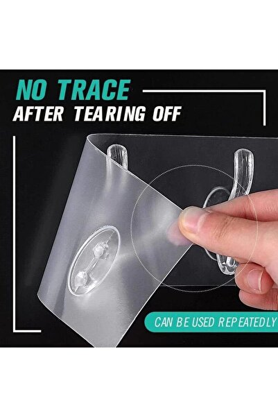 Sueva Versatile Self-Adhesive Transparent Hook Rack with 6 Adjustable Hooks