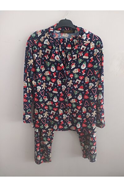 Store Yılbaşı Desenli Kadın Pijama Takımı
