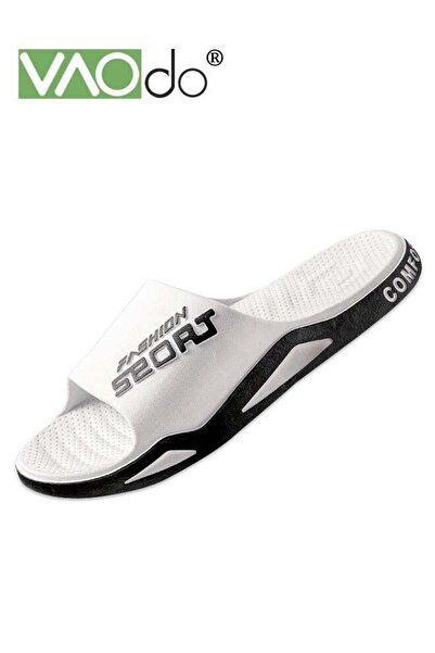 VAODO Men's Slippers Thick Sole Non-slip Slip On Fashion Outdoor Beach Slippers White