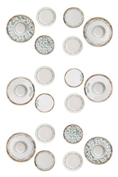 Bambum Moderna 24 Parça Yemek Takımı Yaprak