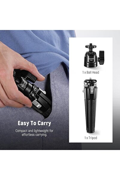 NEEWER Mini Desk Tripod TP29 - 360° Ball Head, Supports 3 kg