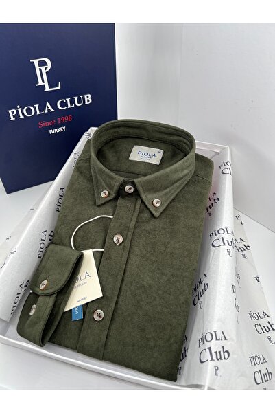 Piola Club Men's Shirt Without Pockets Regular Fit Velvet (Khaki)