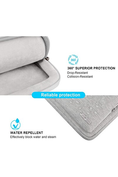 Lacdo 360° Protective Laptop Shoulder Bag for 13-inch MacBook Air/Pro, Gray