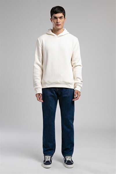 Lee Cooper Nathan Erkek Kapüşonlu Sweatshirt Ekru