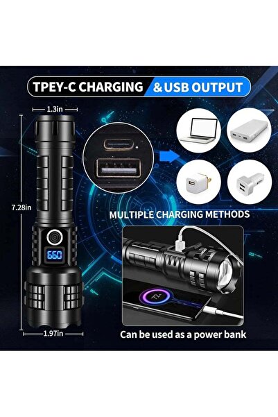 COOYA Rechargeable Flashlights High Lumens XHP99 990000 Lumens Brightest LED Tactical Flashlights