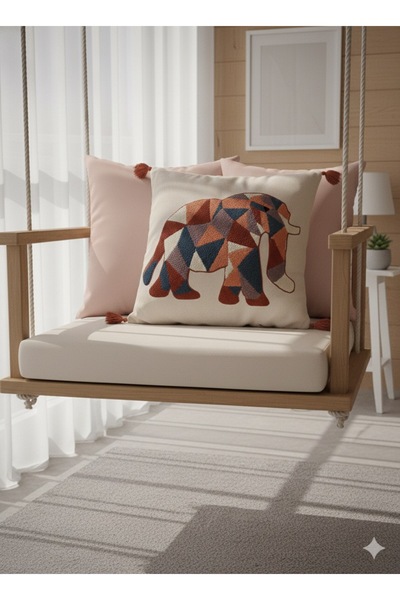 Cotton Yüksel kalite fil desenli punch Kirlent