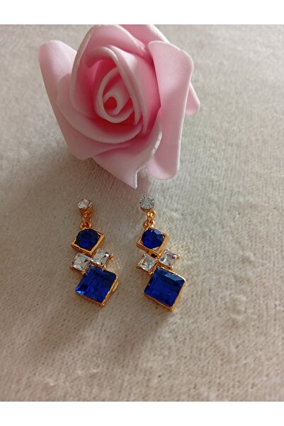 Pervin Ablacım Blue Stone Dangle Earrings Are Handmade