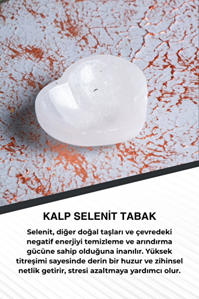 Saff Doğal Taş Kalp Selenit Tabak