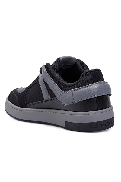 Calvin Klein Basket Clup Low Laceup Leather Mens Sneaker Genuine Leather Men's Casual Sports Shoes Black