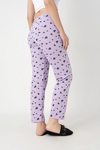 DONEX Βαμβακερή λεπτή αναπνεύσιμη υφασμάτινη κορδέλα μέσης λεπτομέρεια εμπριμέ χωρίς τσέπες Γυναικείες πιτζάμες κάτω