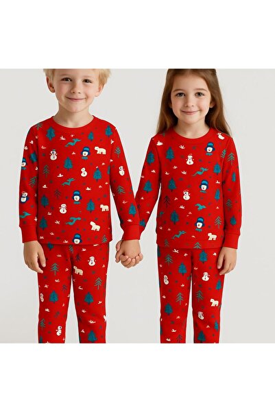 RAPAPA Set de pijamale unisex 100% bumbac cu model tematic de Anul Nou 1005-Y