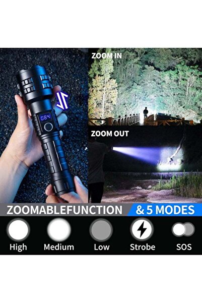 COOYA Rechargeable Flashlights High Lumens XHP99 990000 Lumens Brightest LED Tactical Flashlights