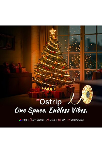 OLİGHT شريط إضاءة LED بتقنية البلوتوث من Ostrip مع خاصية التحكم بالتطبيق (5 أمتار، متعدد الألوان)
