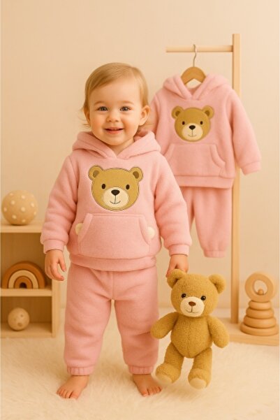 Superbaby Welsoft αφράτο σετ φούτερ και παντελόνι - Ροζ