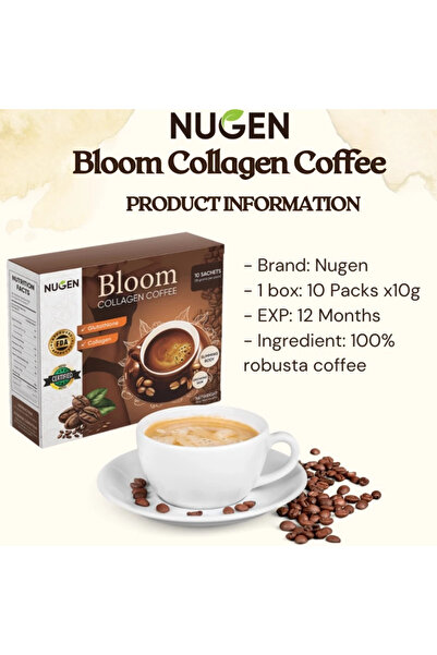 NUGEN قهوة بلوم العضوية بالكولاجين لتنحيف الجسم 10 أكياس 10 جم