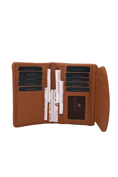 Meskanto Mini Daisy Genuine Leather Women's Wallet with Phone Compartment