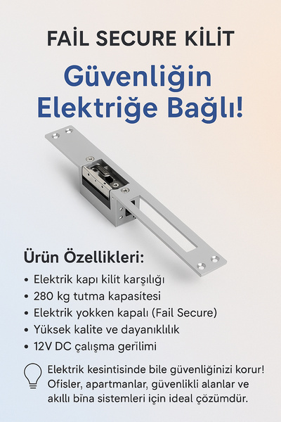 LinaS Tırnaklı Elektronik Kapı Kilit Karşılığı(Enerji Yokken Kilitli)