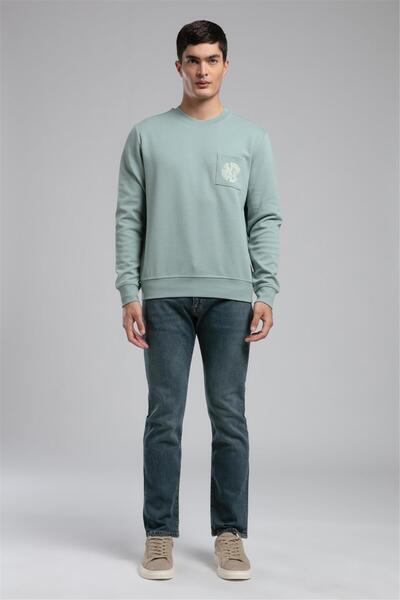 Lee Cooper Hanorac Livos pentru bărbați cu guler O, mentă