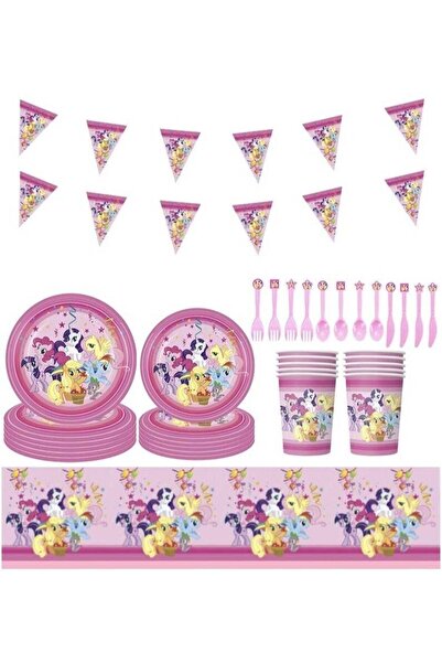 Remy Belle 180 pcs New Ponny Theme Birthday Party Decoration Girl Disposable Tableware Set