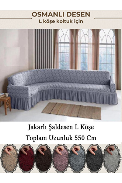 StarMall jakarli 7 Kişilik Şal desen L köşe koltuk örtüsü, Esnek koltuk kılıf...