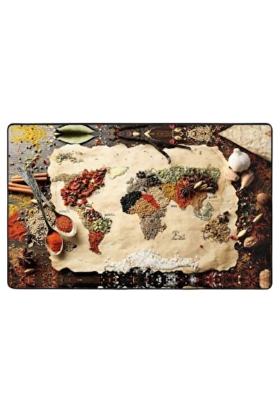 OEM Kitchen Rug, Non-Slip, Spice Map, Multicolor, 120x180cm