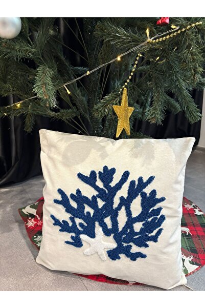 LaraLisa Husă de pernă brodată cu 2 perforații, 45x45 cm