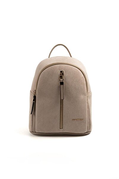 Silver Polo Silver & Polo Sp901 Women's Backpack Suede Beige-Sand