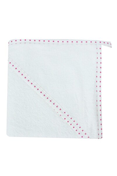 PRICHINDEL Prosop cu glugă , bumbac, alb cu buline, 80 x 100 cm